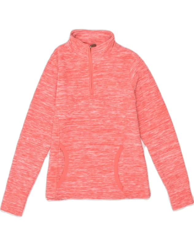 Last Chance WEIRD FISH Womens Zip Neck Fleece Jumper UK 8 Small Orange Flecked