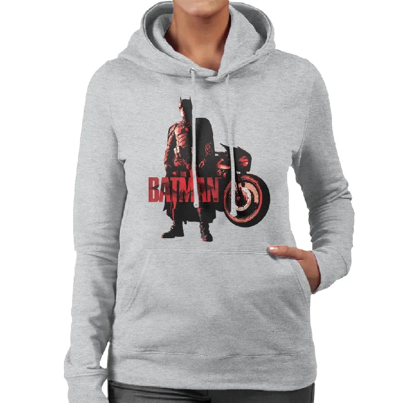 Price Drop The Batman Red Logo Motorbike Women's Hooded Sweatshirt
