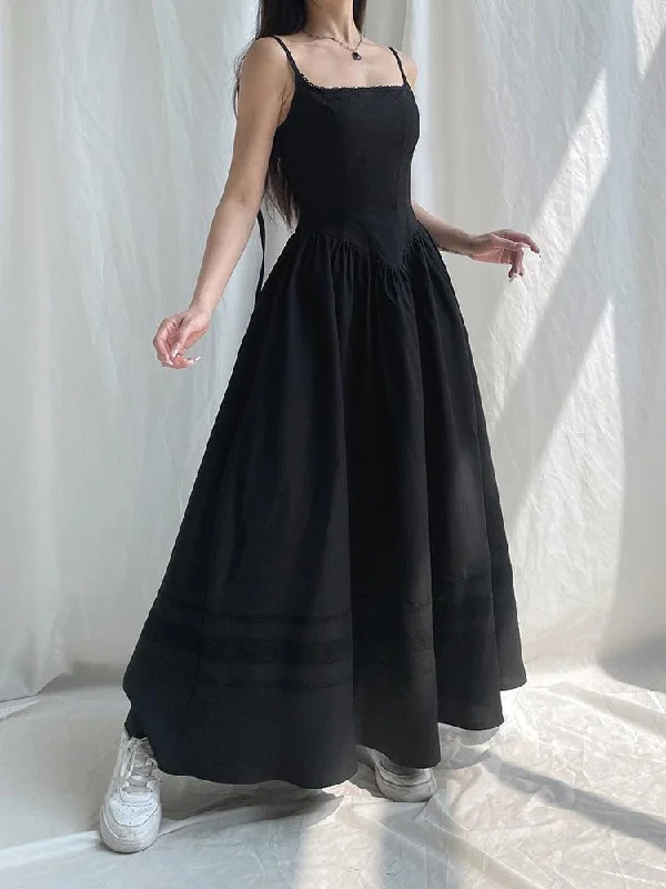 Super Sale Goth Strap Maxi Dress