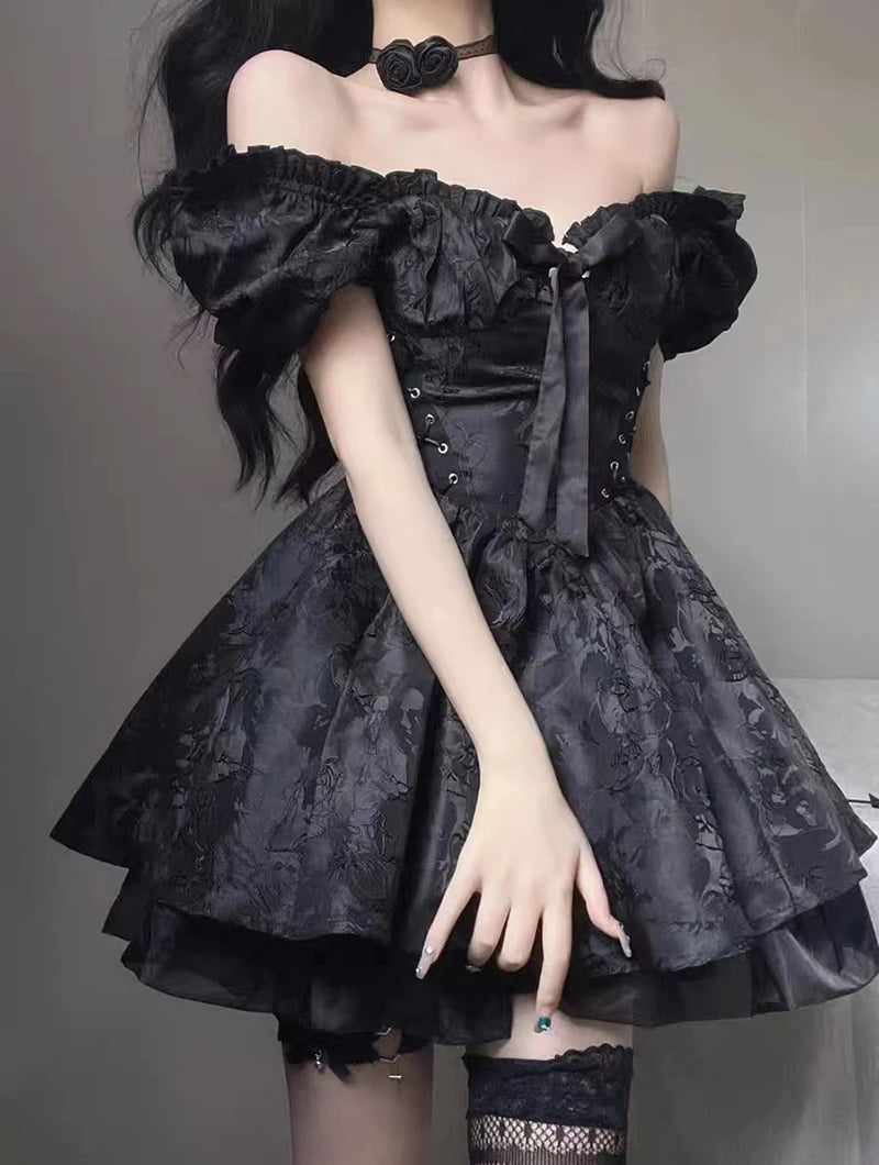 Can't Be Beat Black Princess Mini Dress