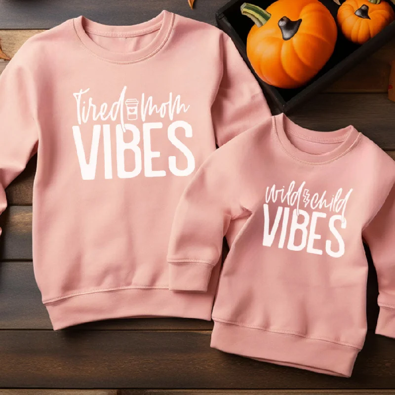 Clearance Event Tired Mom & Wild Child Matching Sweatshirts