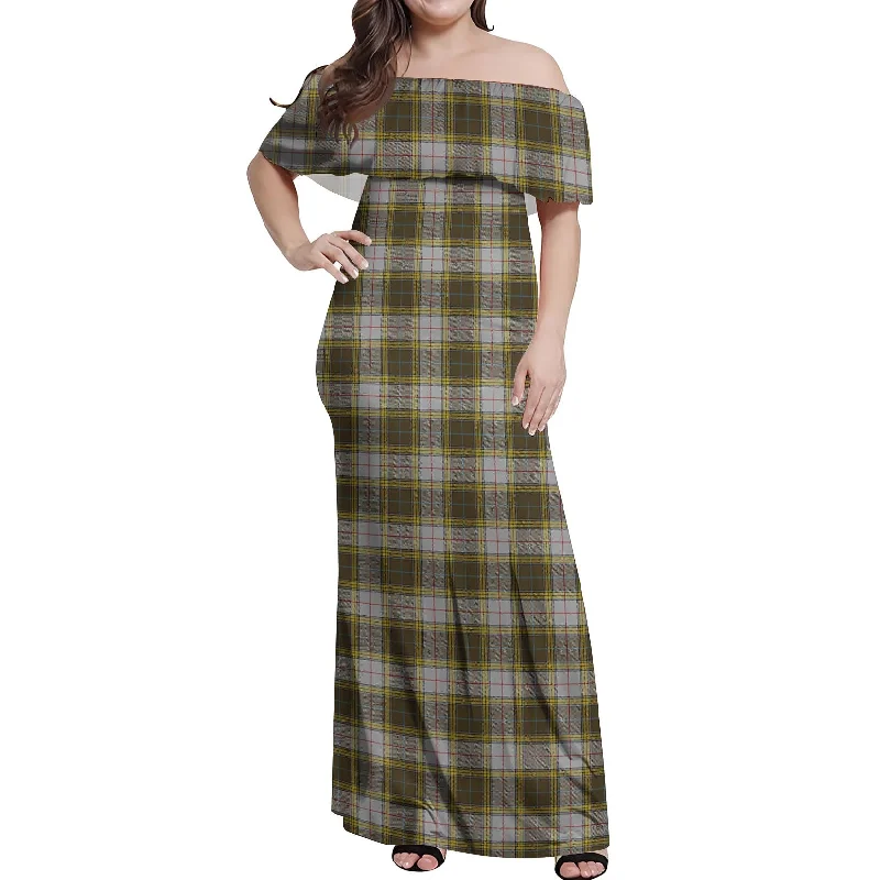 Deal Alert Buchanan Dress Tartan Off Shoulder Long Dress