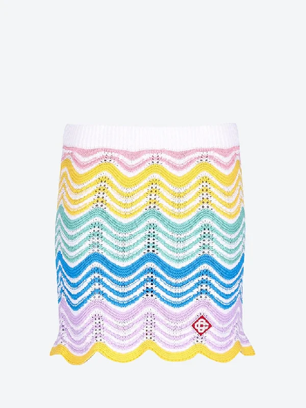 Deal Mania Knit wave crochet skirt