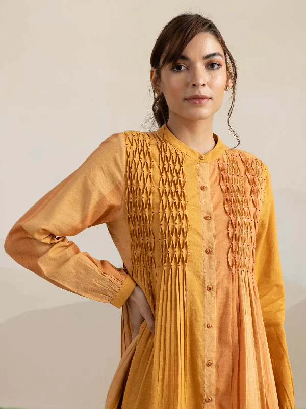 Take Advantage Autumn Leaves Smock Midi Dress