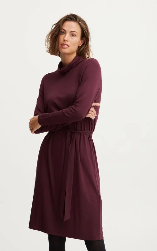 Exclusive Deal Fransa - Mock Neck Tied Waist Jersey Dress