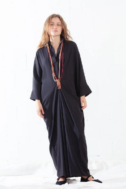 Weekend Special ByAdushka Bohemian Pure Silk Dress Madrid Black