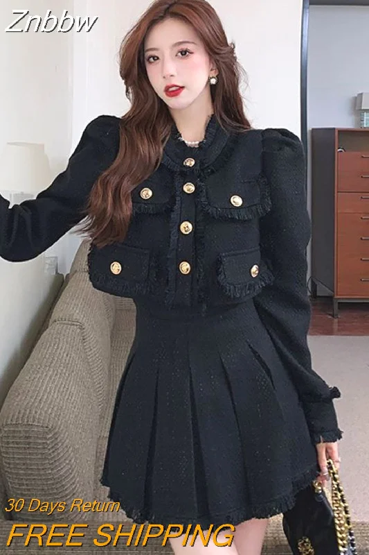 Discount Extravaganza Znbbw Fall Small Fragrance Vintage Two Piece Set Women Top Short Jacket Coat + Mini Skirts Sets Sweet 2 Piece Suits Discount Extravaganza Znbbw Fall Small Fragrance Vintage Two Piece Set Women Top Short Jacket Coat + Mini Skirts Sets Sweet 2 Piece Suits