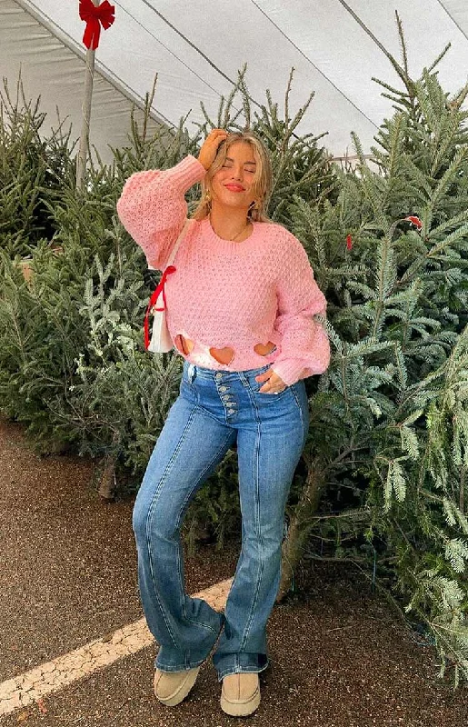 Huge Discounts Rosie Pink Heart Jumper