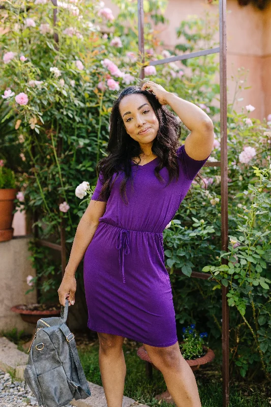 Crazy Deals Cute Comfort Dress In Purple - On Hand