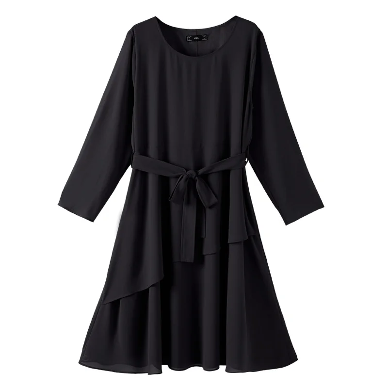 YEAR-End Clearance (4XL-10XL) Plus Size Long Sleeve Chiffon Dress (EXTRA BIG SIZE)