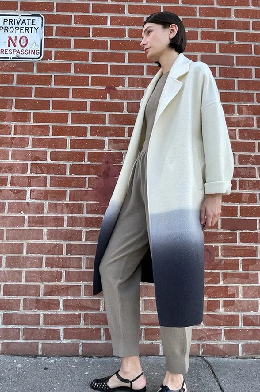 Warehouse Sale Tie Dye Oversized Coat in Cream/Gray