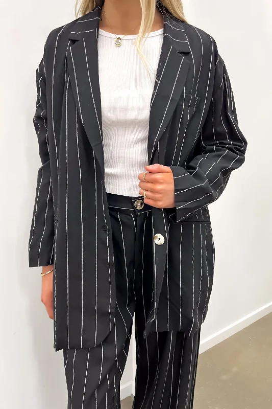 Special Price Thea Blazer Black Pinstripe