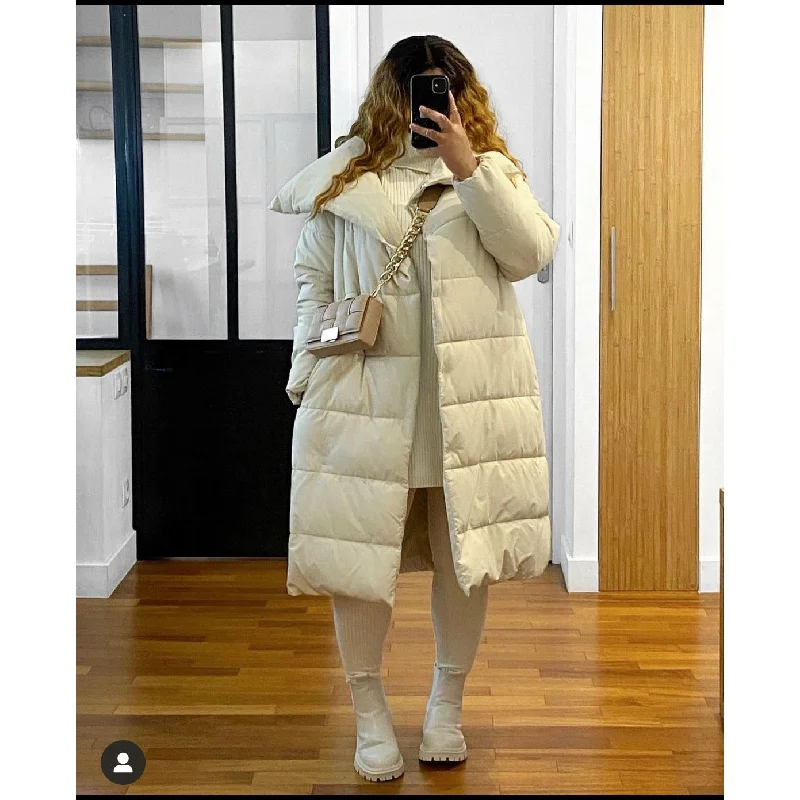Price Reduction Zipper Long Puffer Jacket