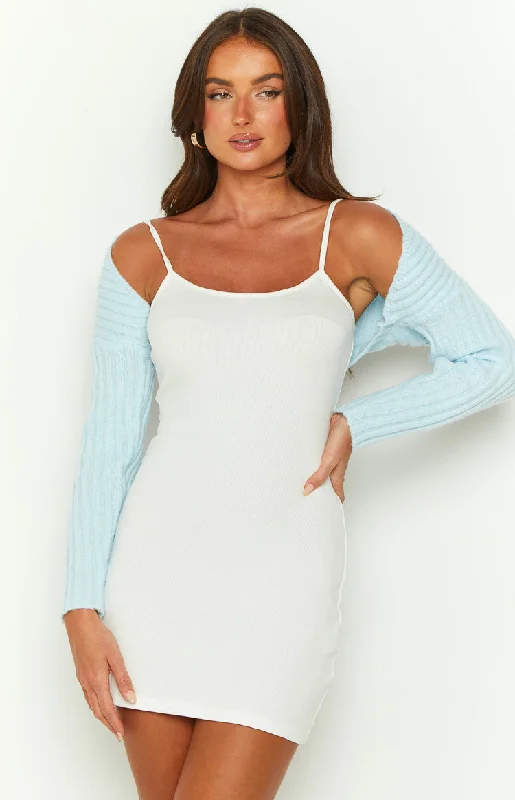 Low Prices Elsa Blue Rib Knit Bolero