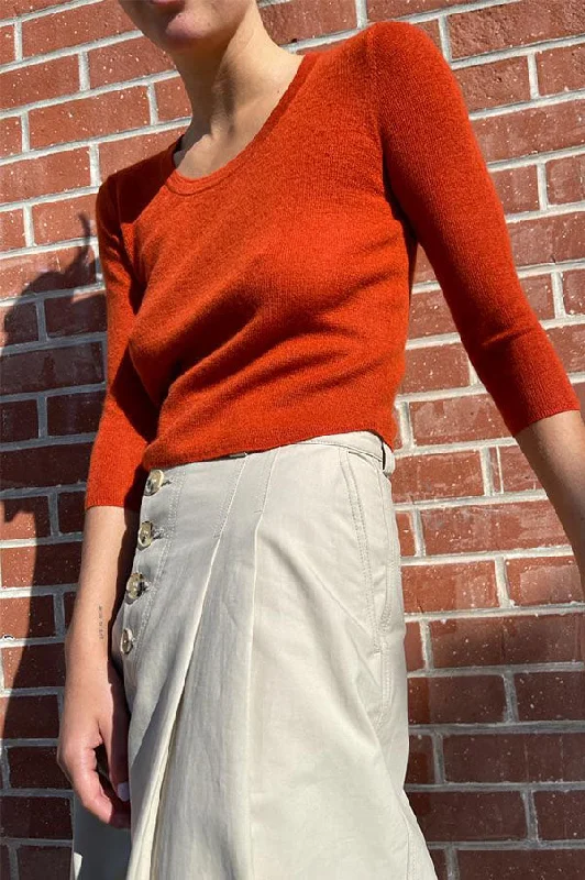 Year-End Sale Fine Ribbed Cashmere Top