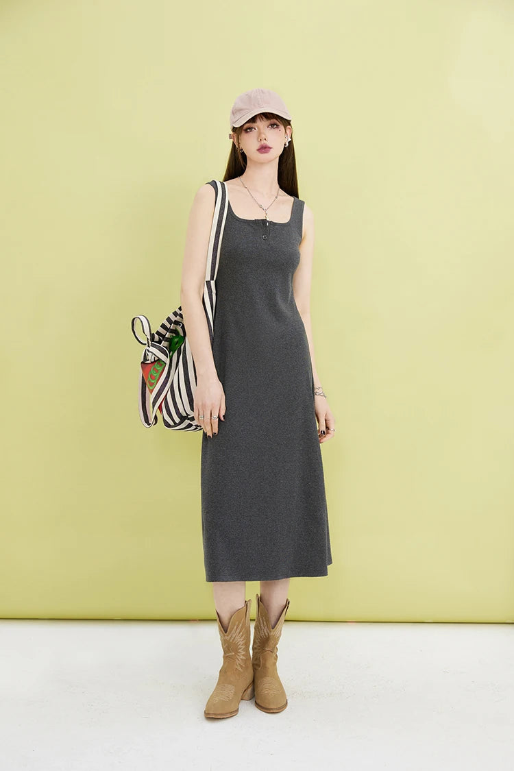 Bargain Blast Basic Casual Button Up Midi Dress