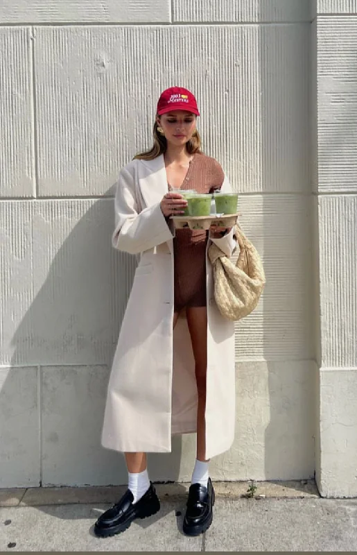 Low Prices Lioness Olsen Beige Pinstripe Coat