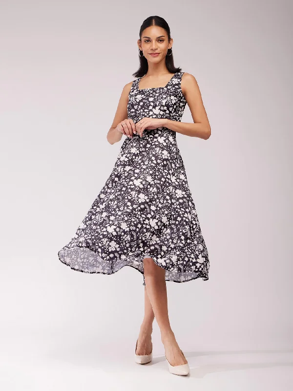 Don't Miss Boat Neck Fit And Flare Dress - Black