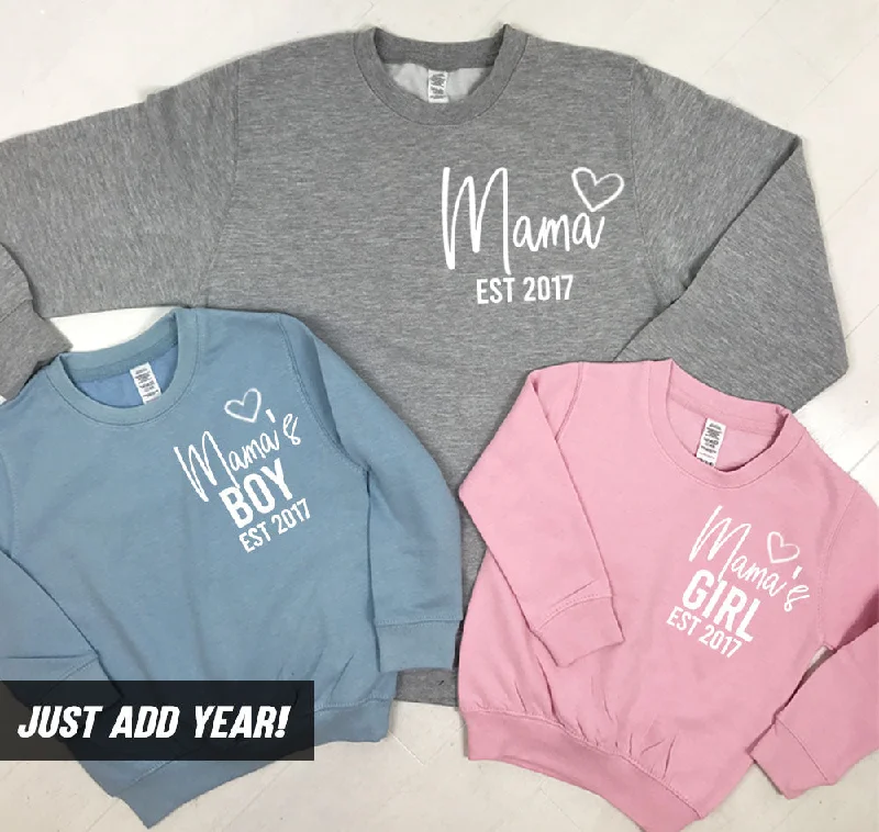 Amazing Deals Personalised Mama Established Mum & Kid Matching Sweaters (MRK X)