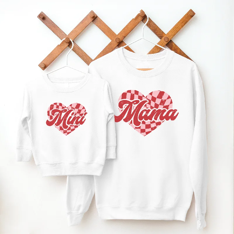 Great Deals Mama & Mini Checkered Heart Matching Sweatshirts