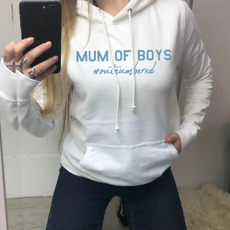 New Deals Mum of Boys Hashtag Outnumbered Hoodie (MRK X)