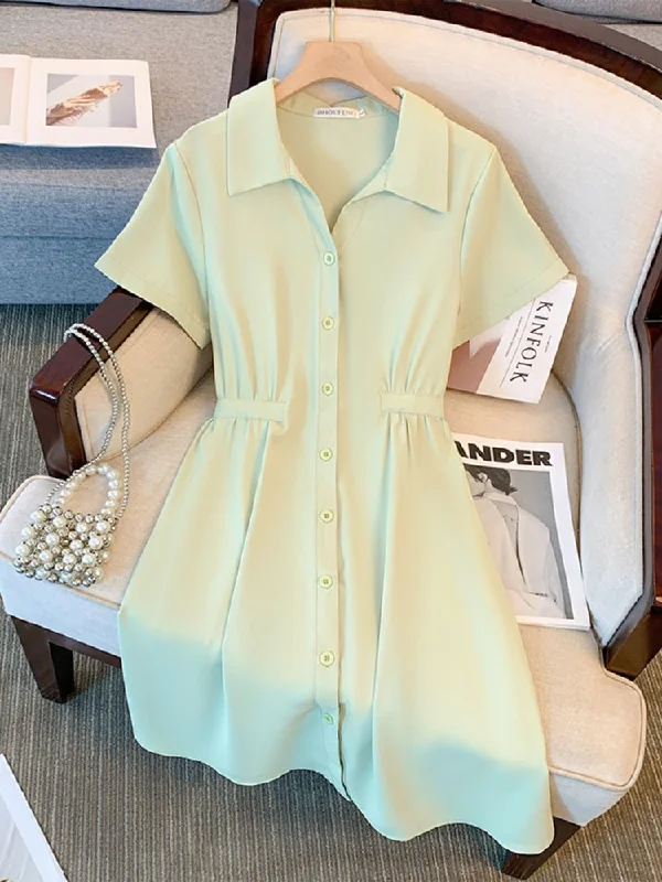 Warehouse Sale Plus Size Short Sleeve Shirt Dress