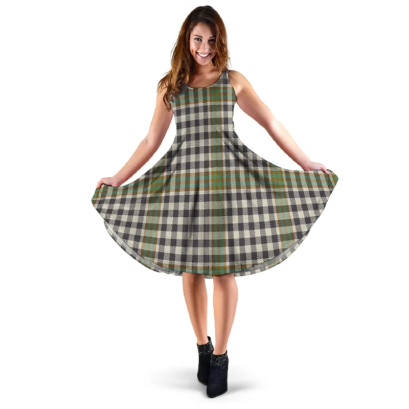 Special Promotion Burns Check Tartan Sleeveless Midi Womens Dress