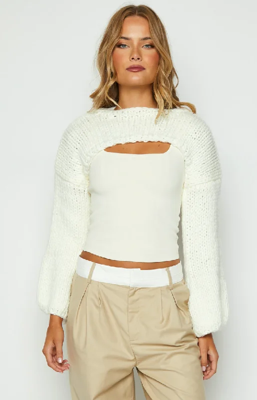Weekend Special Ferla Cream Knit Shrug