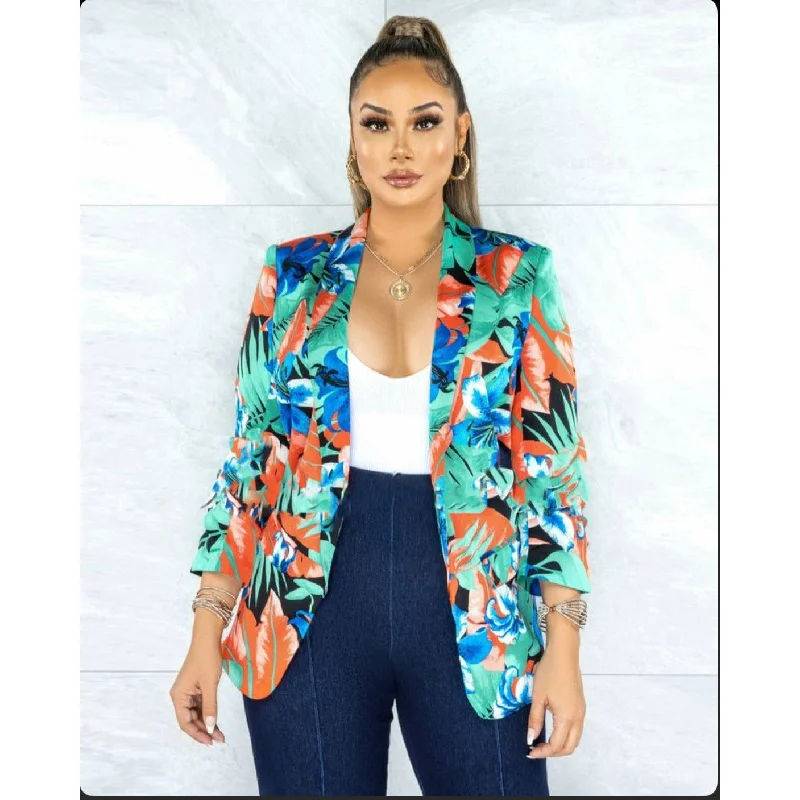 Low Prices Floral Print Blazer