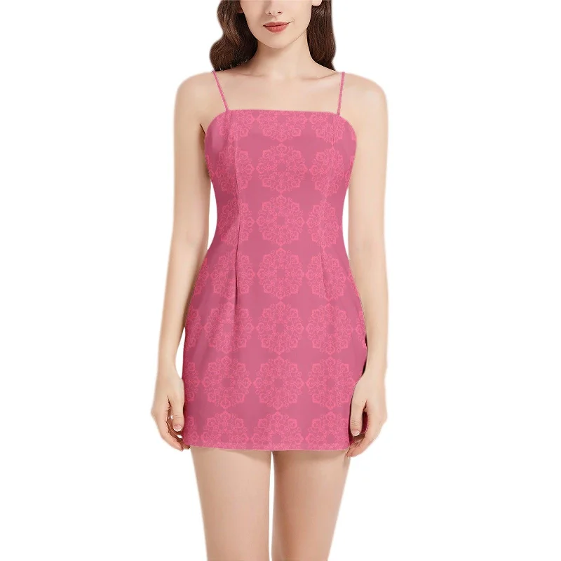 Great Deals Sleeveless Spaghetti Strap Mini Dress - Pink