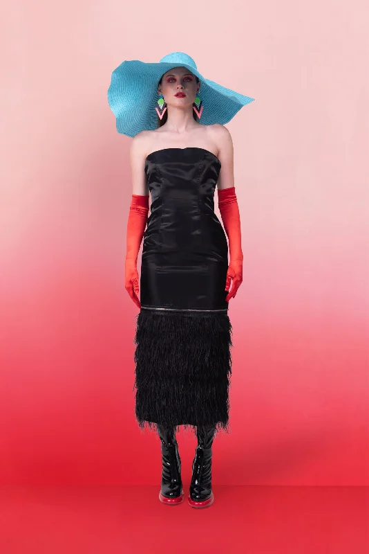 Warehouse Sale VERSATILE FEATHER ZIP DRESS
