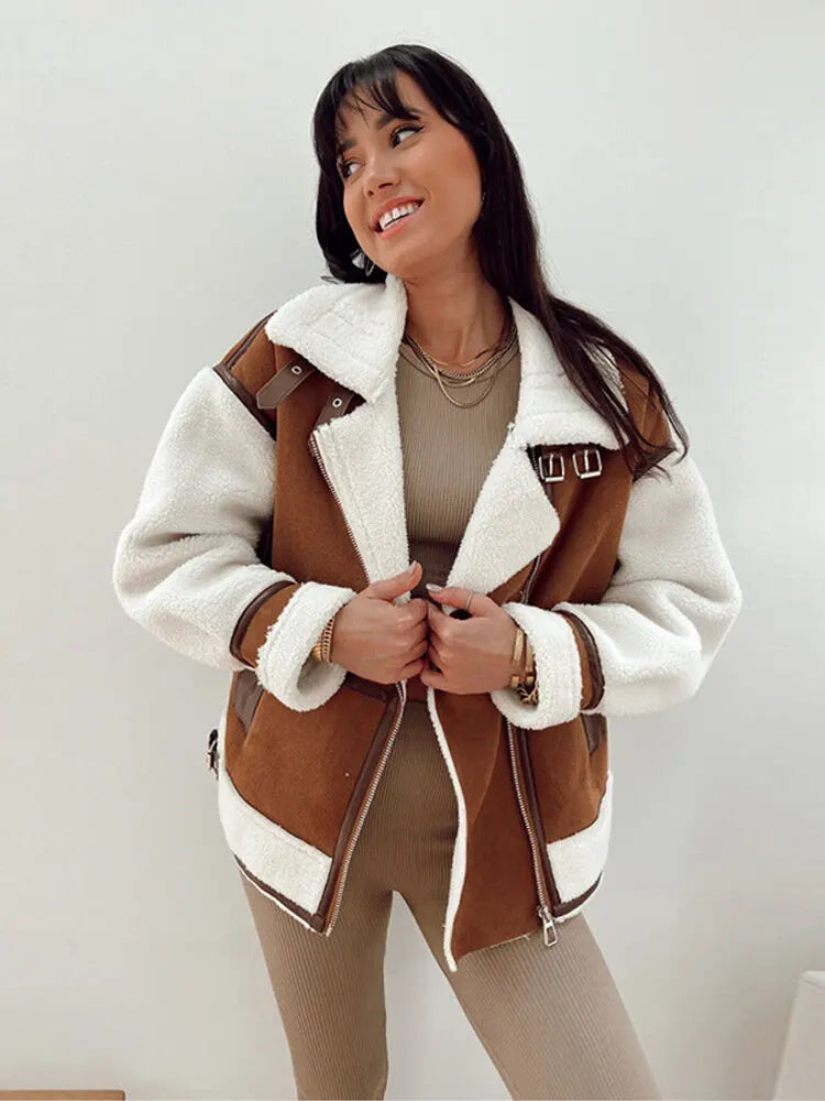 Best Seller Znbbw Women Lapel Spliced Coats Vintage Double Pockets Long Sleeve Zippers Jackets 2023 Female Thick Warm Outerwear Autumn Best Seller Znbbw Women Lapel Spliced Coats Vintage Double Pockets Long Sleeve Zippers Jackets 2023 Female Thick Warm Outerwear Autumn