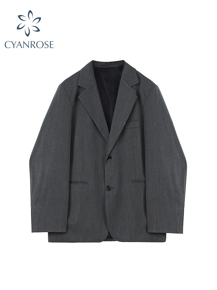 Closeout Znbbw Blazer Coat Women Korean Casual Loose 2024 Autumn Oversized Single-breasted Turndown Collar Long Sleeve Suit Jacket Female Closeout Znbbw Blazer Coat Women Korean Casual Loose 2024 Autumn Oversized Single-breasted Turndown Collar Long Sleeve Suit Jacket Female