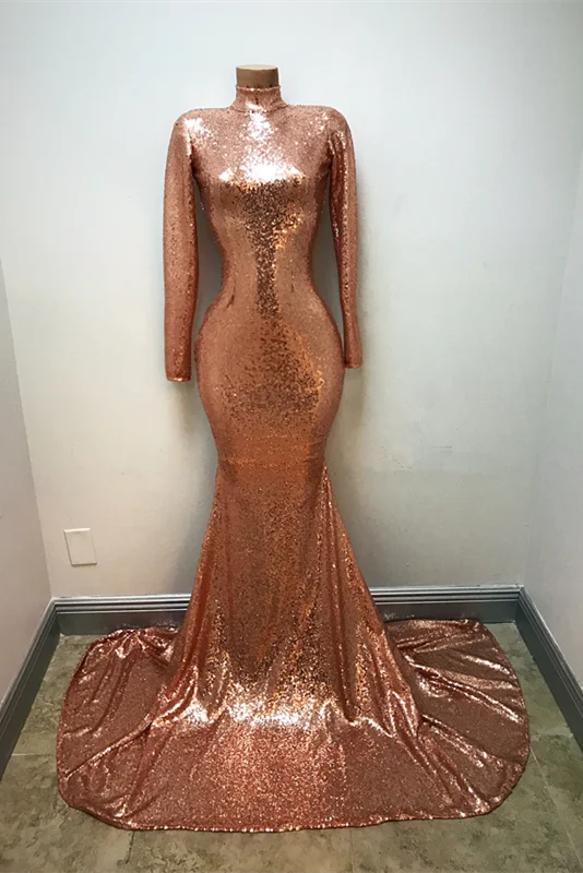 Buy More, Save More High-Neck Sequins Prom Party Gowns| Mermaid Long-Sleeve Evening Gowns Buy More, Save More High-Neck Sequins Prom Party Gowns| Mermaid Long-Sleeve Evening Gowns
