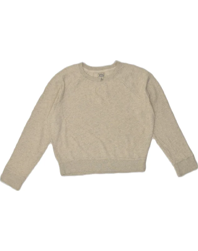 Super Sale J. CREW Womens Oversized Crop Sweatshirt Jumper UK 14 Medium Grey Cotton