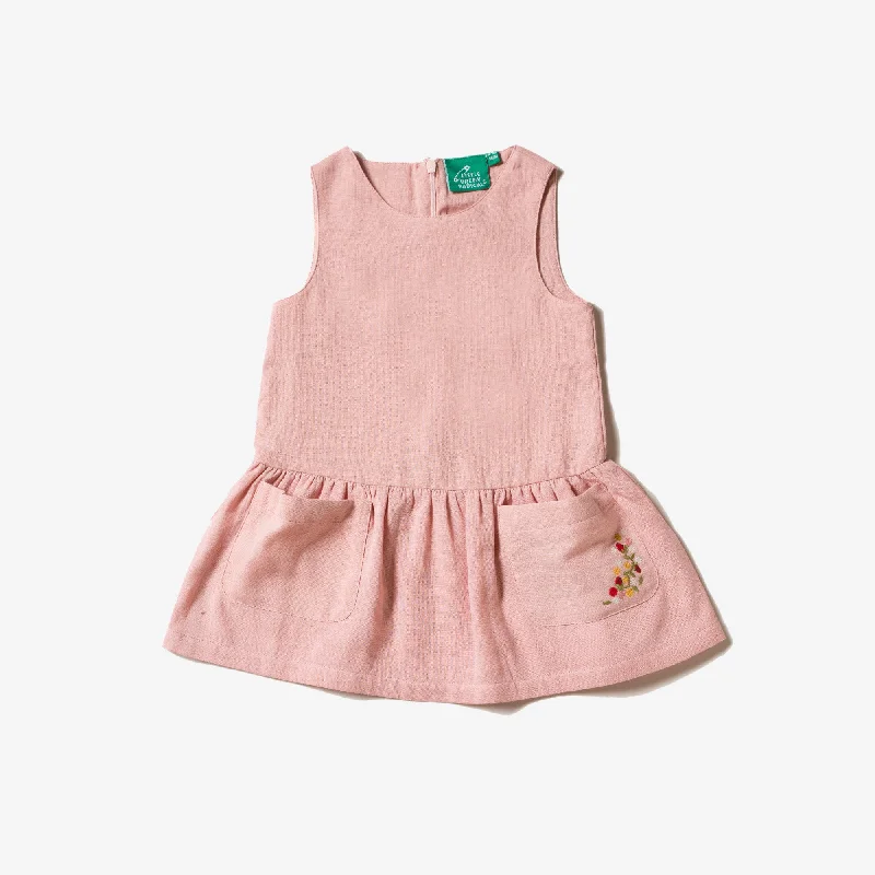 Price Rollback Dusky Pink Embroidered Pocket Dress