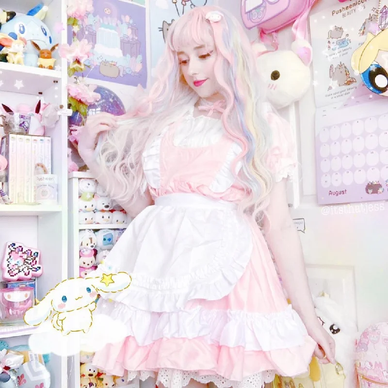 Special Discount cosplay pink maid dress suit YV43753