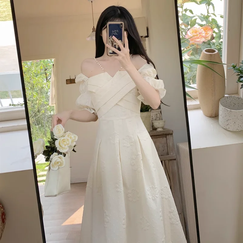 Limited Time Offer Plus Size Pearl Cream Criss Cross Midi Dress