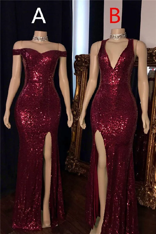 Value Deals Mermaid Halter-v-neck Or Portrait Front Slit Floor Length Paillette Prom Dress Value Deals Mermaid Halter-v-neck Or Portrait Front Slit Floor Length Paillette Prom Dress