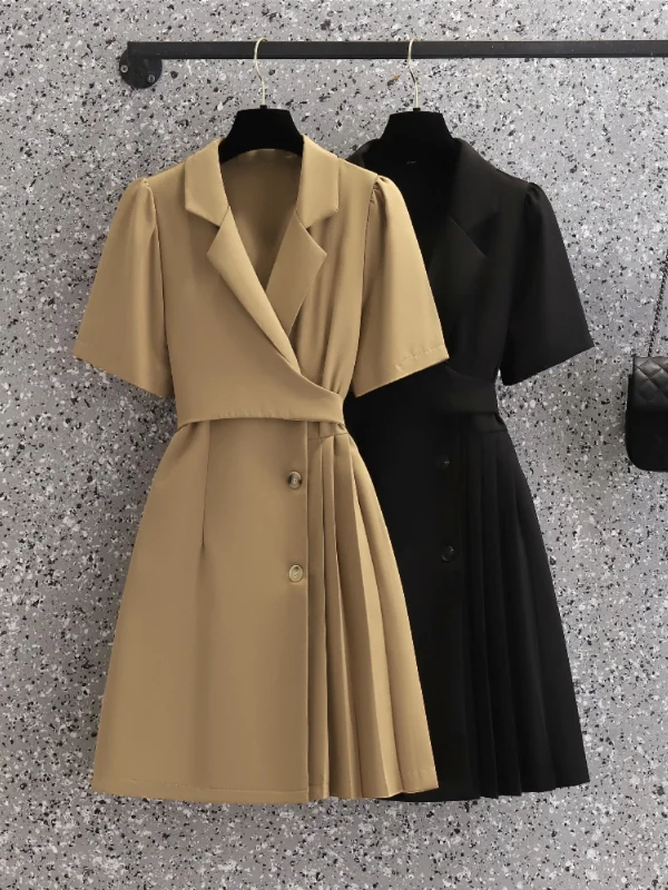Can't Miss Plus Size Korean Trench Coat Shirt Dress