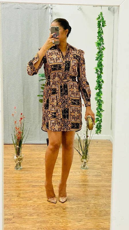 Don't Wait Dani printed shirt dress