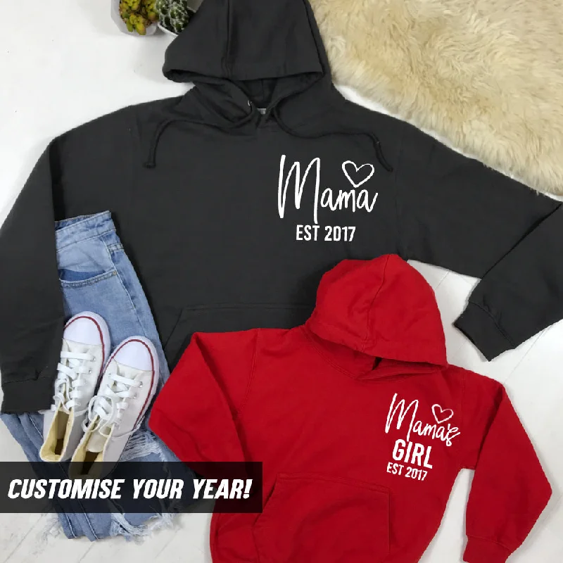 Big Discounts Personalised Mama & Girl Established Mum & Daughter Matching Hoodies (MRK X) Big Discounts Personalised Mama & Girl Established Mum & Daughter Matching Hoodies (MRK X)