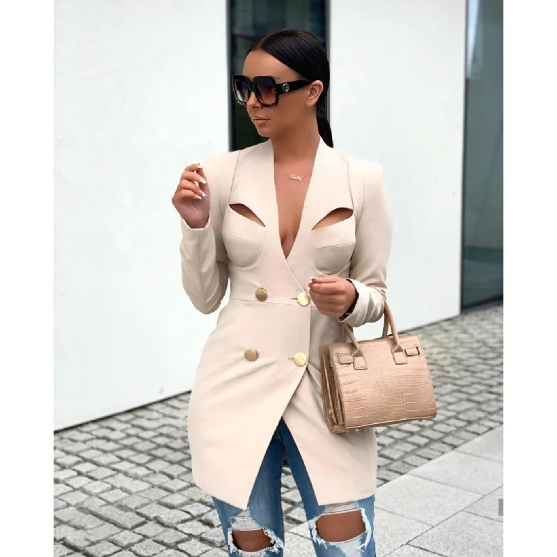 Mega Deal Double Breasted Long Blazer  