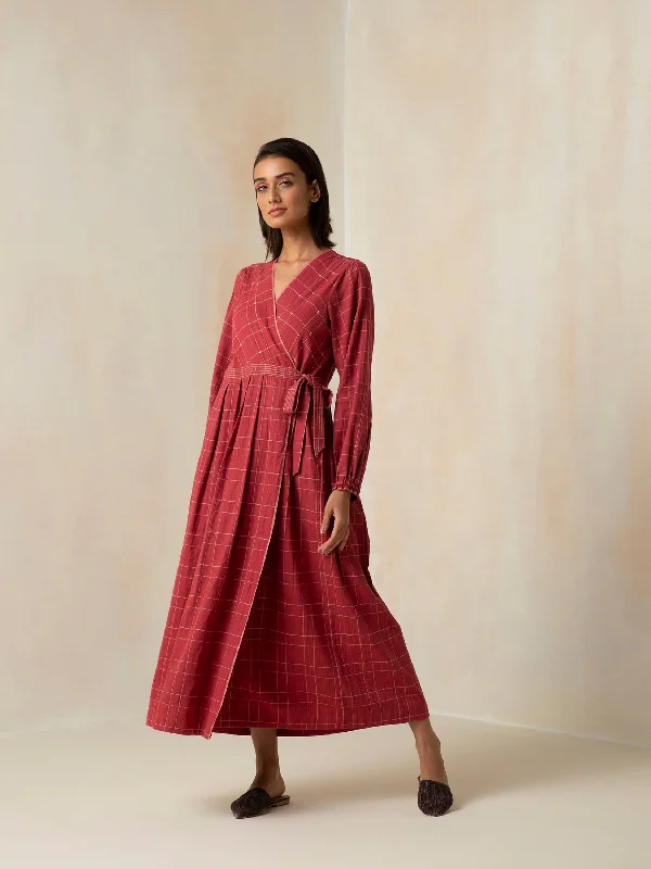 Shop and Save Redwood Wrap Maxi Dress