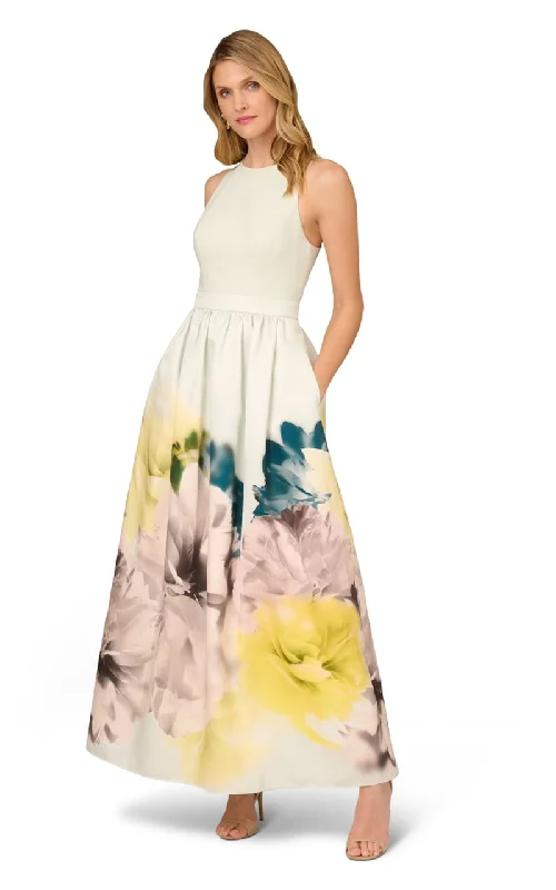 YEAR-End Sale Aidan Maddox- Sleeveless Floral Dip Gown