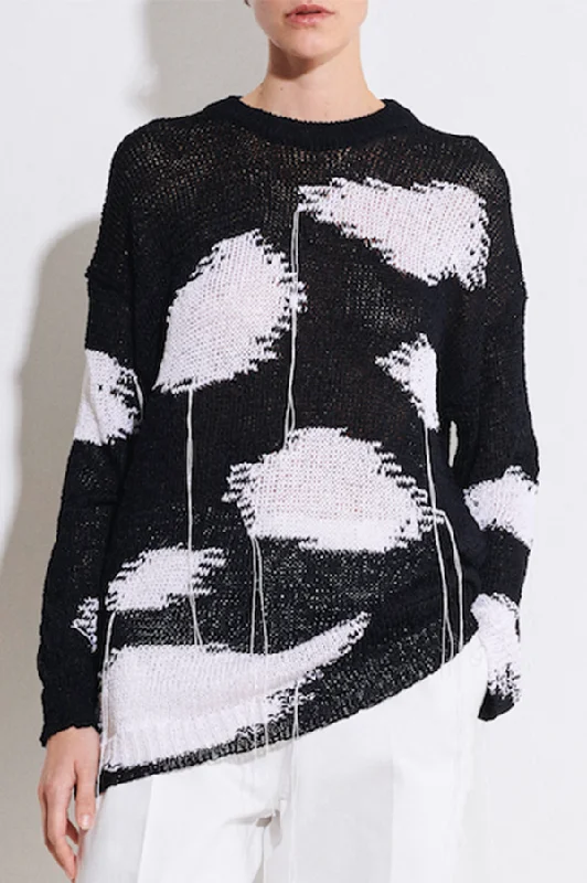 Fantastic Offers Kaidi Intarsia Knit Sweater in Black