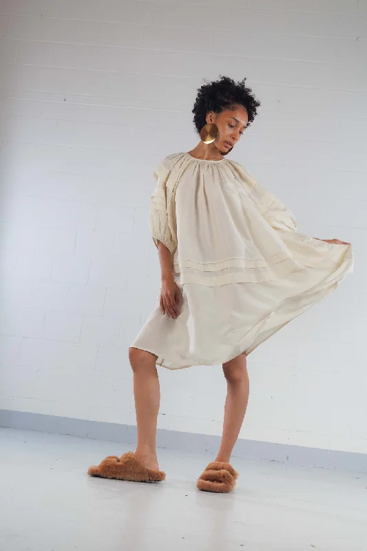 Low Prices Ecru Rishi Pintuck Mini Dress - Anaak