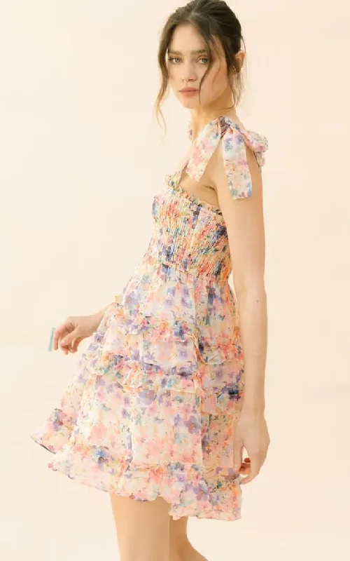Huge Discounts Storia - Multicolor Floral Print Mini Dress