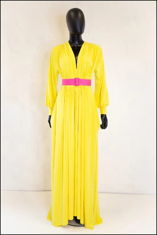 Shop and Save Vamp - Canary Yellow Maxi Dress