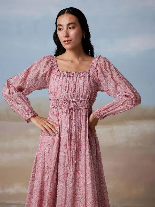 Low Prices Calla Lily Shirred Midi Dress